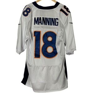 Nike Denver Broncos Peyton Manning 18 Elite Jersey White Mens Size 56 Stitched